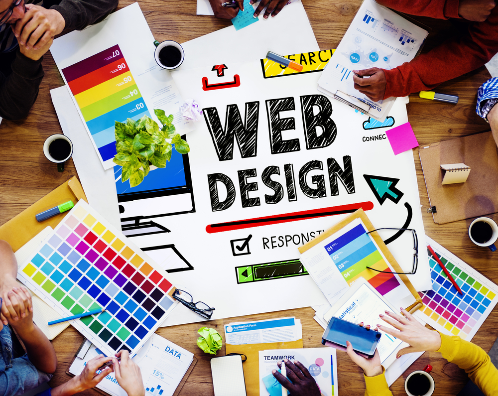 Website design elements in an article by Crownsville Media discussing a pretty website or one designed to convert.
